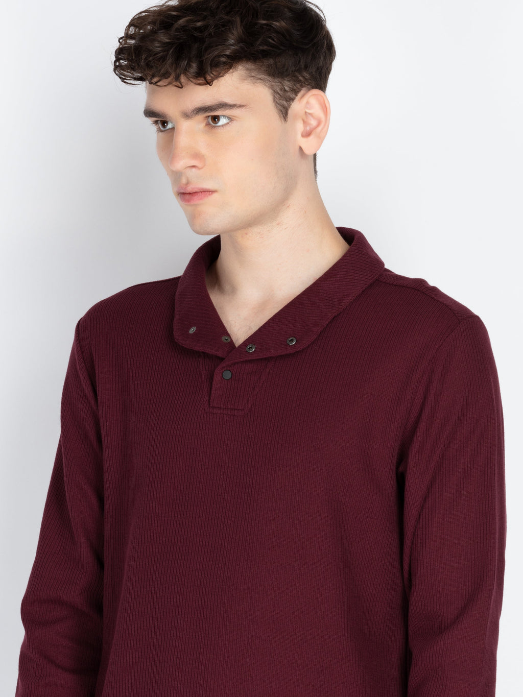 Men's Solid High Neck T-Shirt