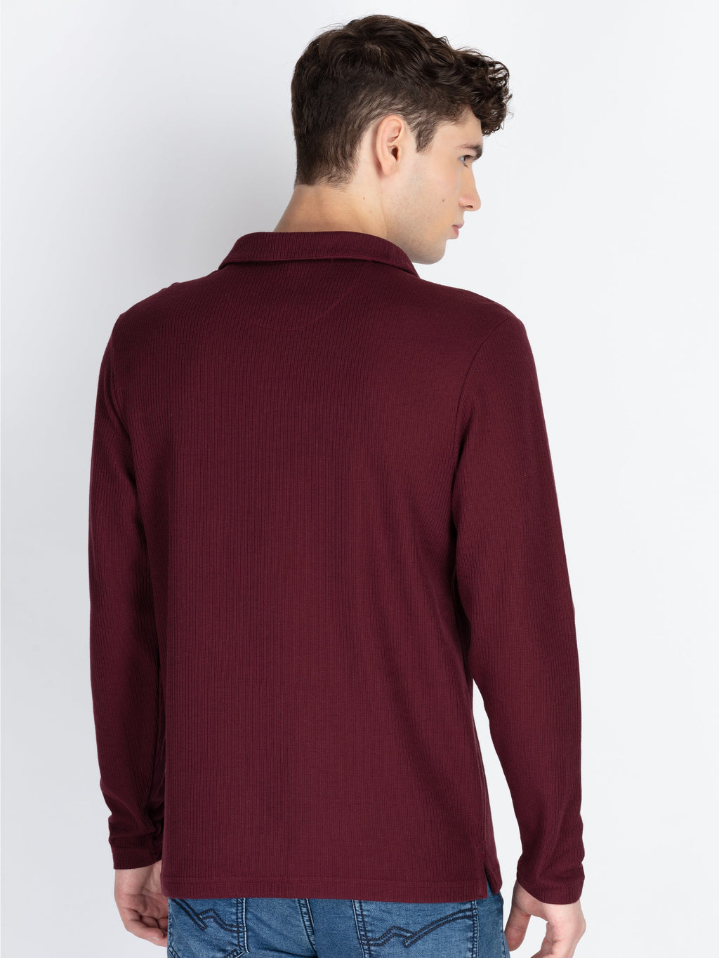 Men's Solid High Neck T-Shirt
