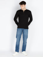 Men's Solid Henley Neck T-Shirt