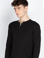 Men's Solid Henley Neck T-Shirt