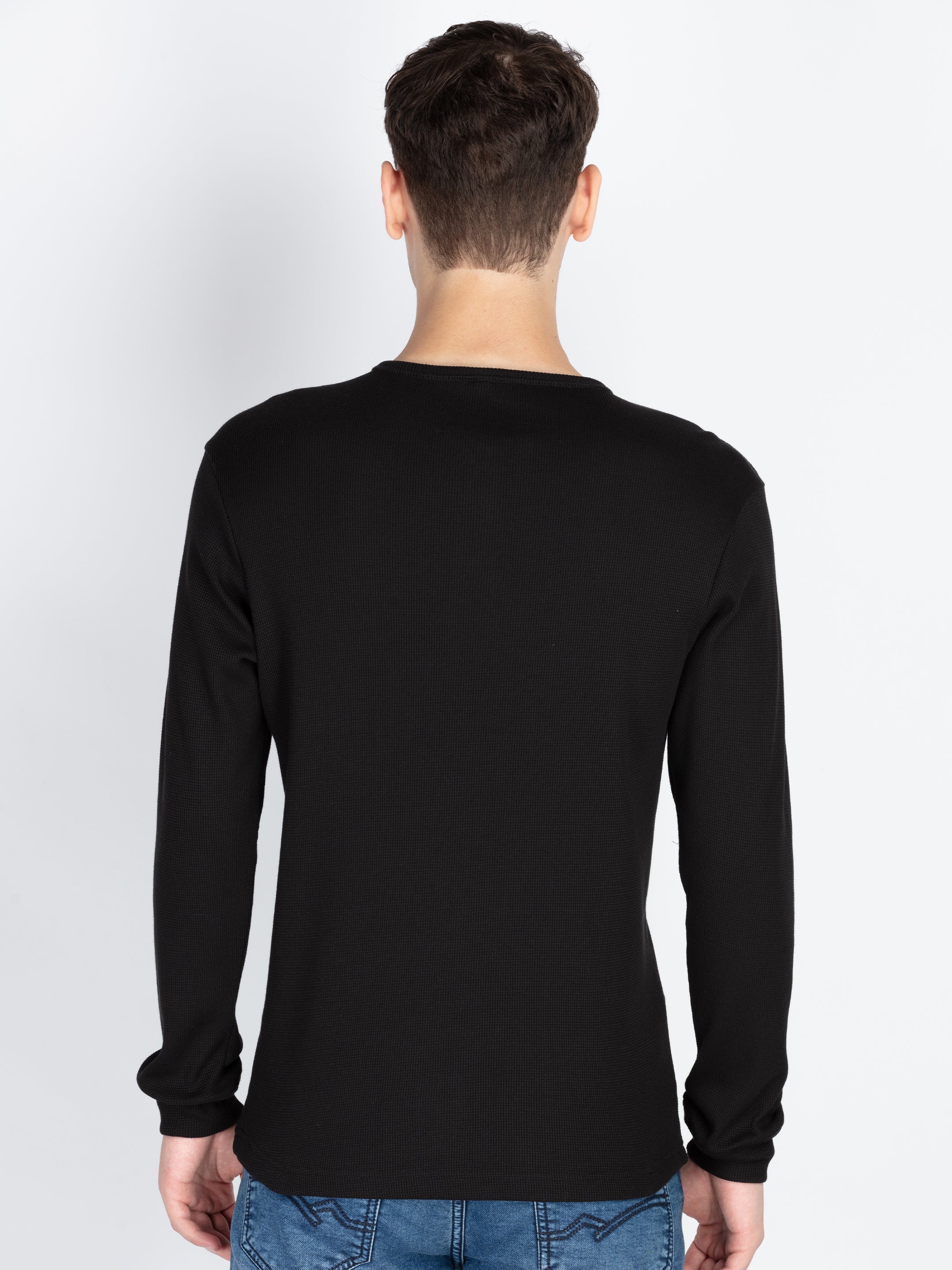 Men's Solid Henley Neck T-Shirt