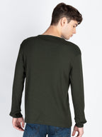 Mens Solid Henley Neck T-Shirt