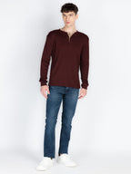 Men's Solid Henley Neck T-Shirt