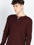 Men's Solid Henley Neck T-Shirt