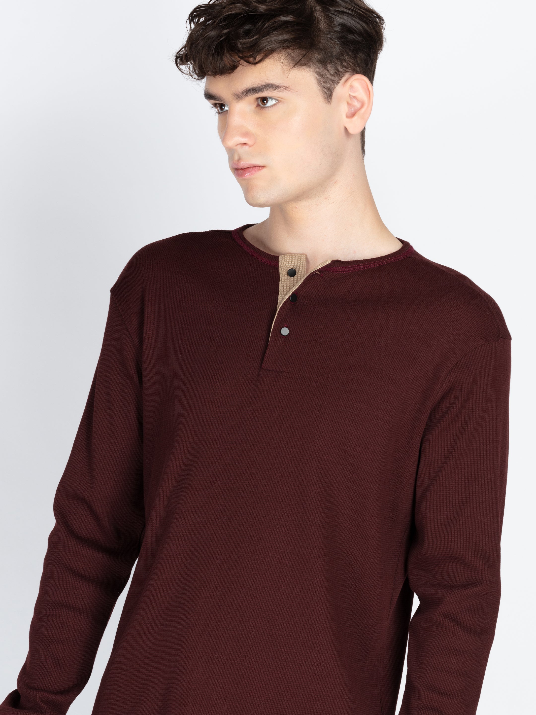 Men's Solid Henley Neck T-Shirt