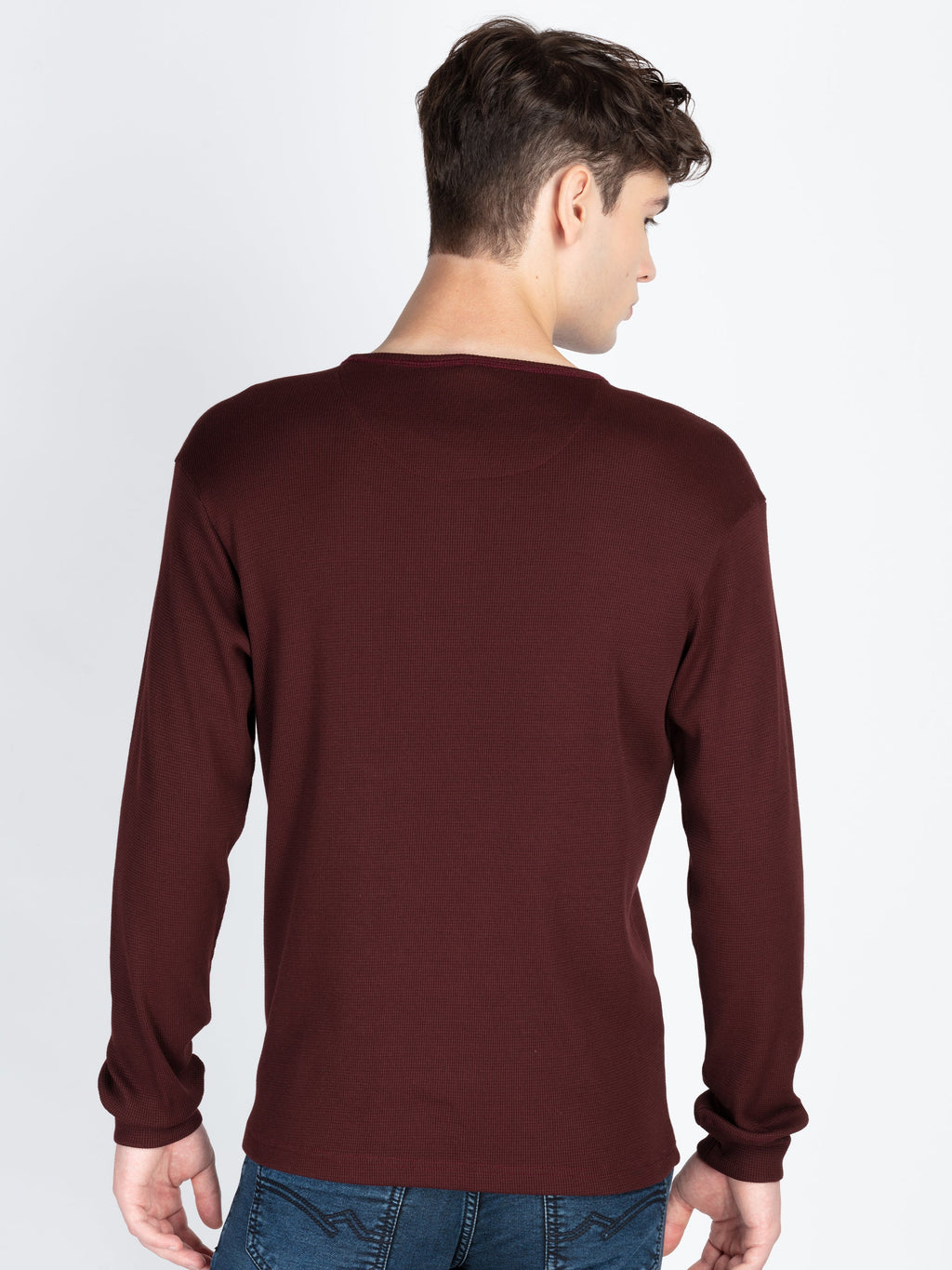 Men's Solid Henley Neck T-Shirt