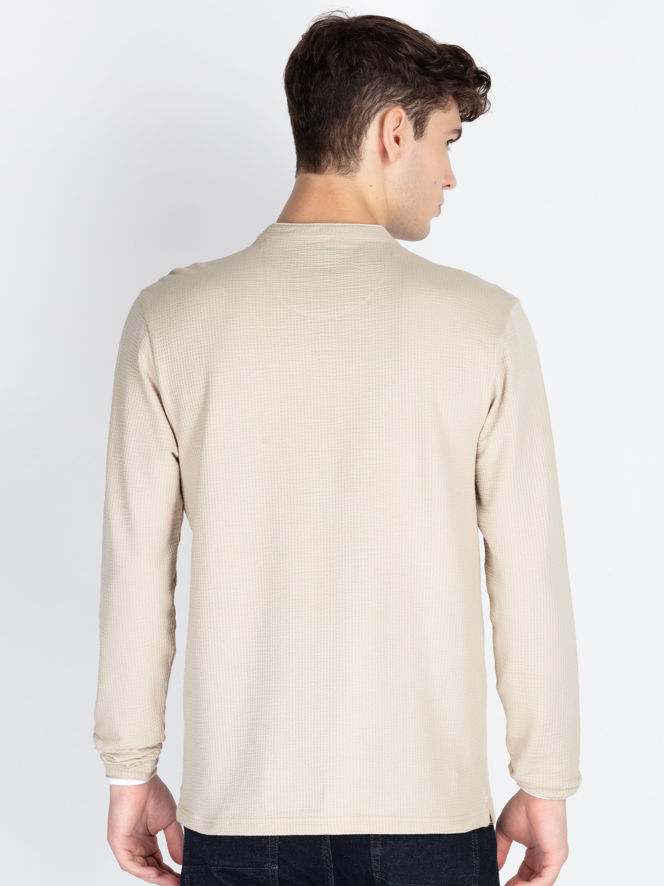 Men's Solid Henley Neck T-Shirt