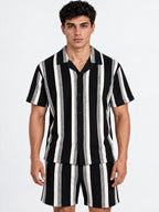 Men's Striped Regular Fit Co-Ord Set
