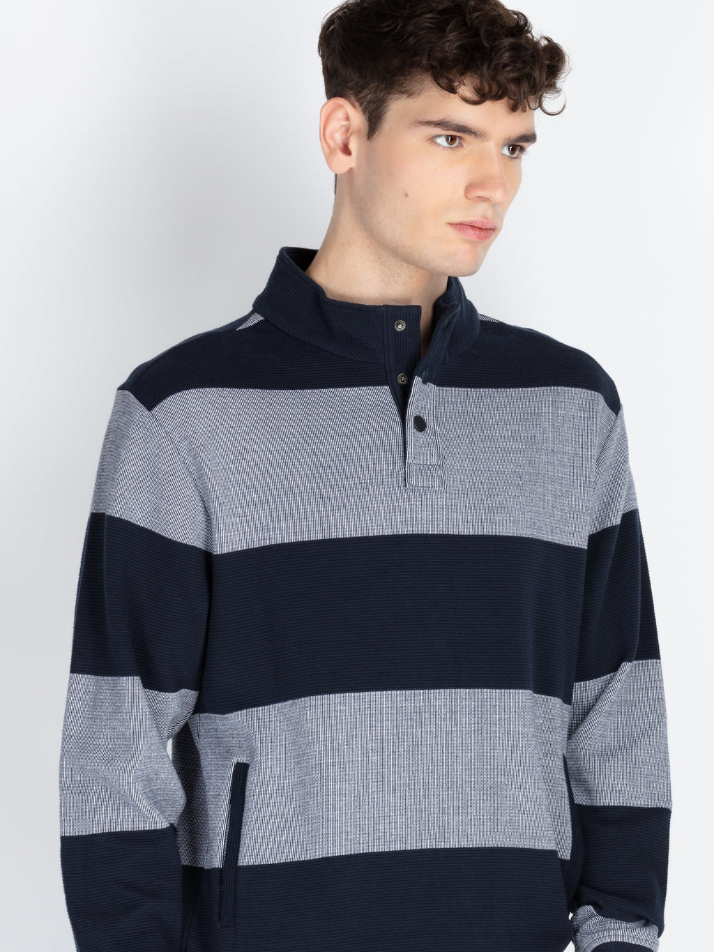 Men's Striped Knitted Regular Fit Winter Sweatshirt