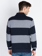 Men's Striped Knitted Regular Fit Winter Sweatshirt