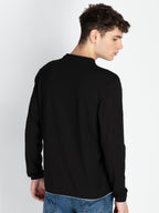 Mens Solid Round Neck Lightweight Sweatshirt