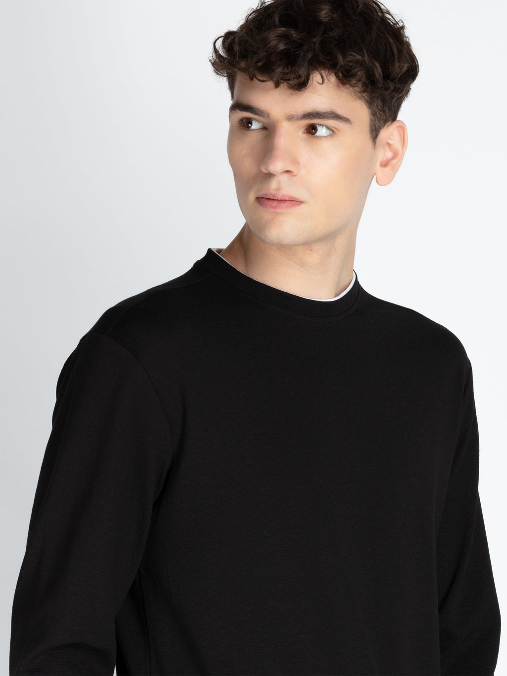 Mens Solid Round Neck Lightweight Sweatshirt