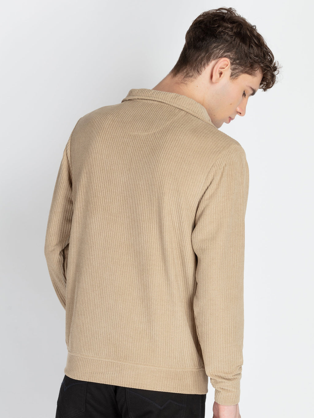 Mens Solid High Neck Lightweight Sweatshirt