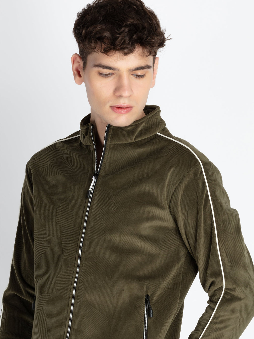Mens Solid High Neck Lightweight Sweatshirt