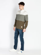 Mens Striped High Neck Lightweight Sweatshirt