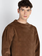 Mens Solid Round Neck Lightweight Sweatshirt