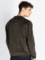 Mens Solid Round Neck Lightweight Sweatshirt