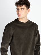 Mens Solid Round Neck Lightweight Sweatshirt