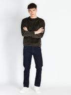 Mens Solid Round Neck Lightweight Sweatshirt