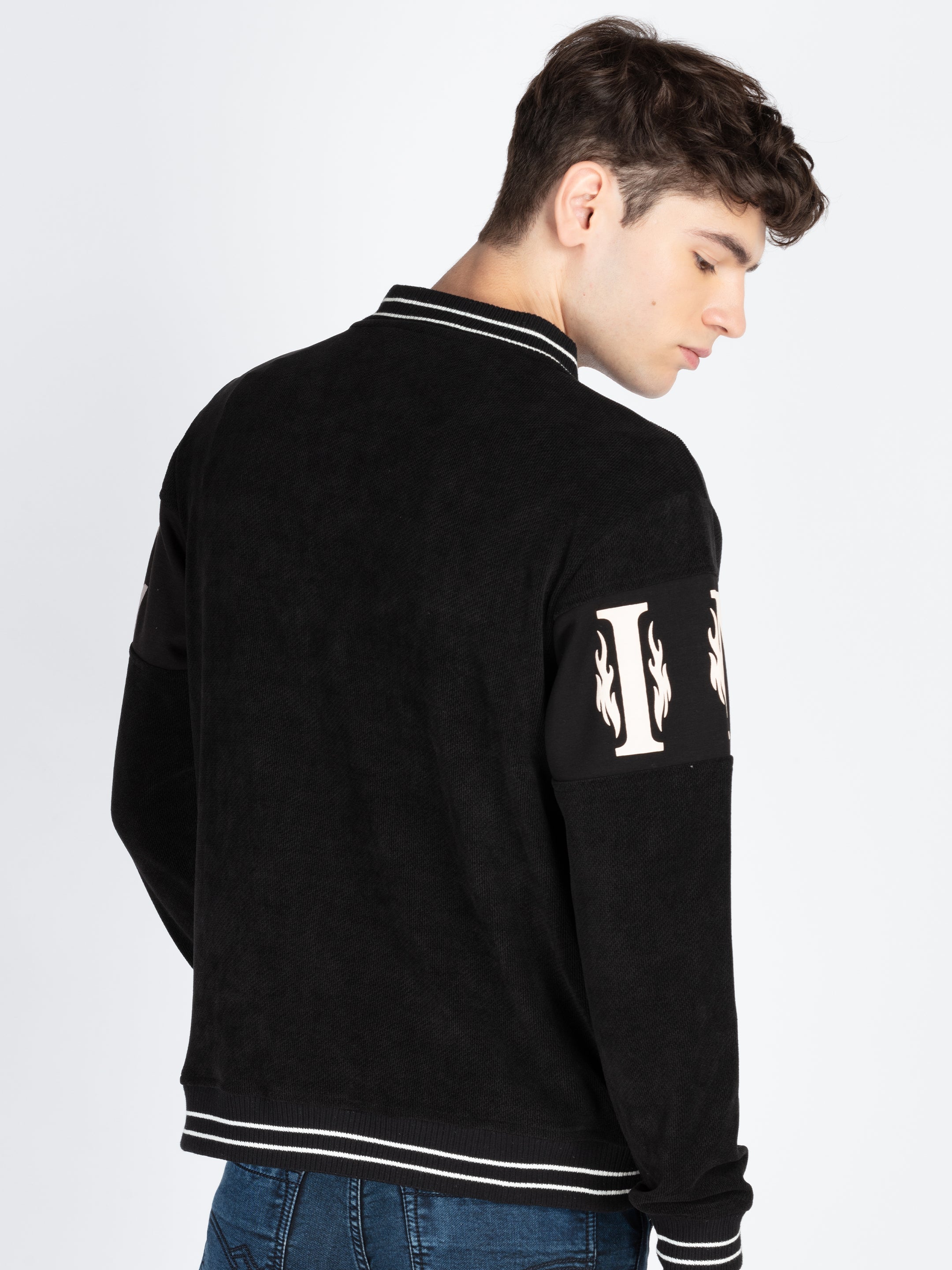 Mens Cut & Sew High Neck Lightweight Sweatshirt