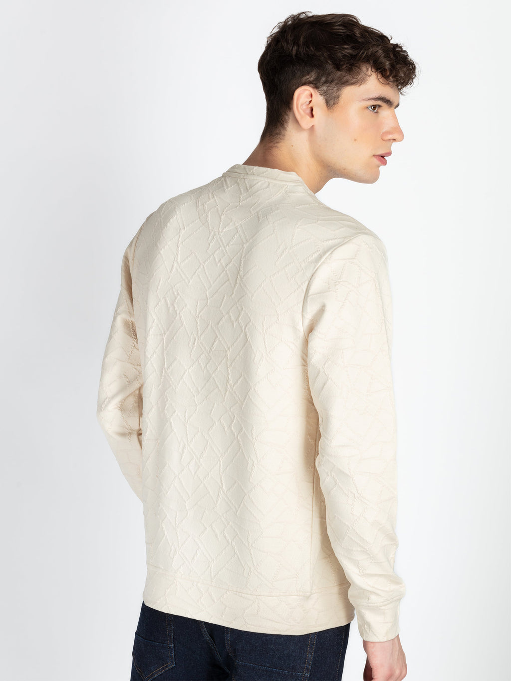 Mens Solid Round Neck Lightweight Sweatshirt