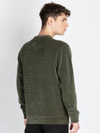 Mens Solid Round Neck Lightweight Sweatshirt