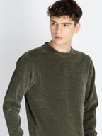 Mens Solid Round Neck Lightweight Sweatshirt