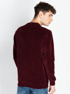 Mens Solid Round Neck Lightweight Sweatshirt