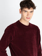 Mens Solid Round Neck Lightweight Sweatshirt