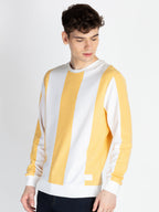Mens Striped Round Neck Lightweight Sweatshirt