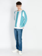 Mens Striped Round Neck Lightweight Sweatshirt