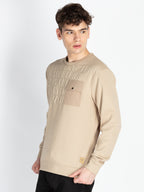 Mens Solid Round Neck Lightweight Sweatshirt