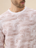 Men's All-Over Abstract  Print Full Sleeves Round Neck Regular Fit Lightweight Sweatshirt
