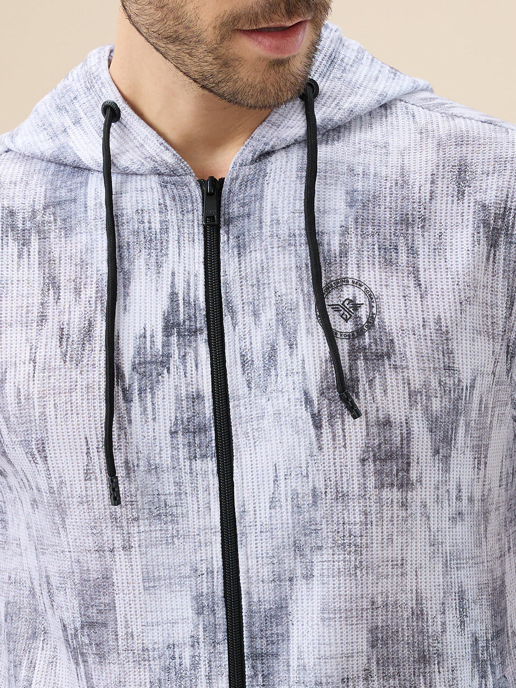 Men's Camouflage Print Full Sleeves Hooded Sweatshirt with Side Pockets