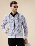 Men's Camouflage Print Full Sleeves Hooded Sweatshirt with Side Pockets