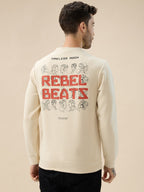 Men's Chest & Back Typography Print Full-Sleeves Round Neck Sweatshirt