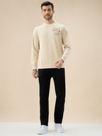 Men's Chest & Back Typography Print Full-Sleeves Round Neck Sweatshirt