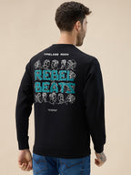 Men's Chest & Back Typography Print Full-Sleeves Round Neck Sweatshirt