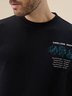 Men's Chest & Back Typography Print Full-Sleeves Round Neck Sweatshirt