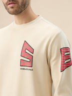Men's Back Typography Print Round Neck Full Sleeves Sweatshirt