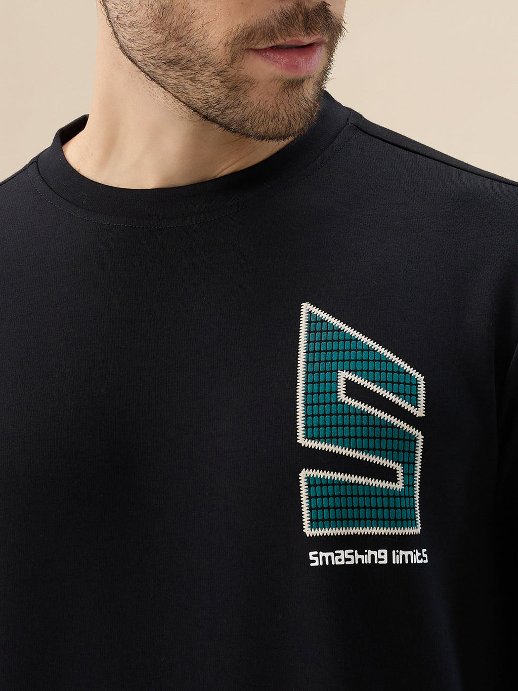 Men's Back Typography Print Round Neck Full Sleeves Sweatshirt