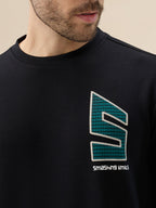 Men's Back Typography Print Round Neck Full Sleeves Sweatshirt