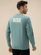 Men's Front & Back Typography Print Full Sleeves Round Neck Sweatshirt