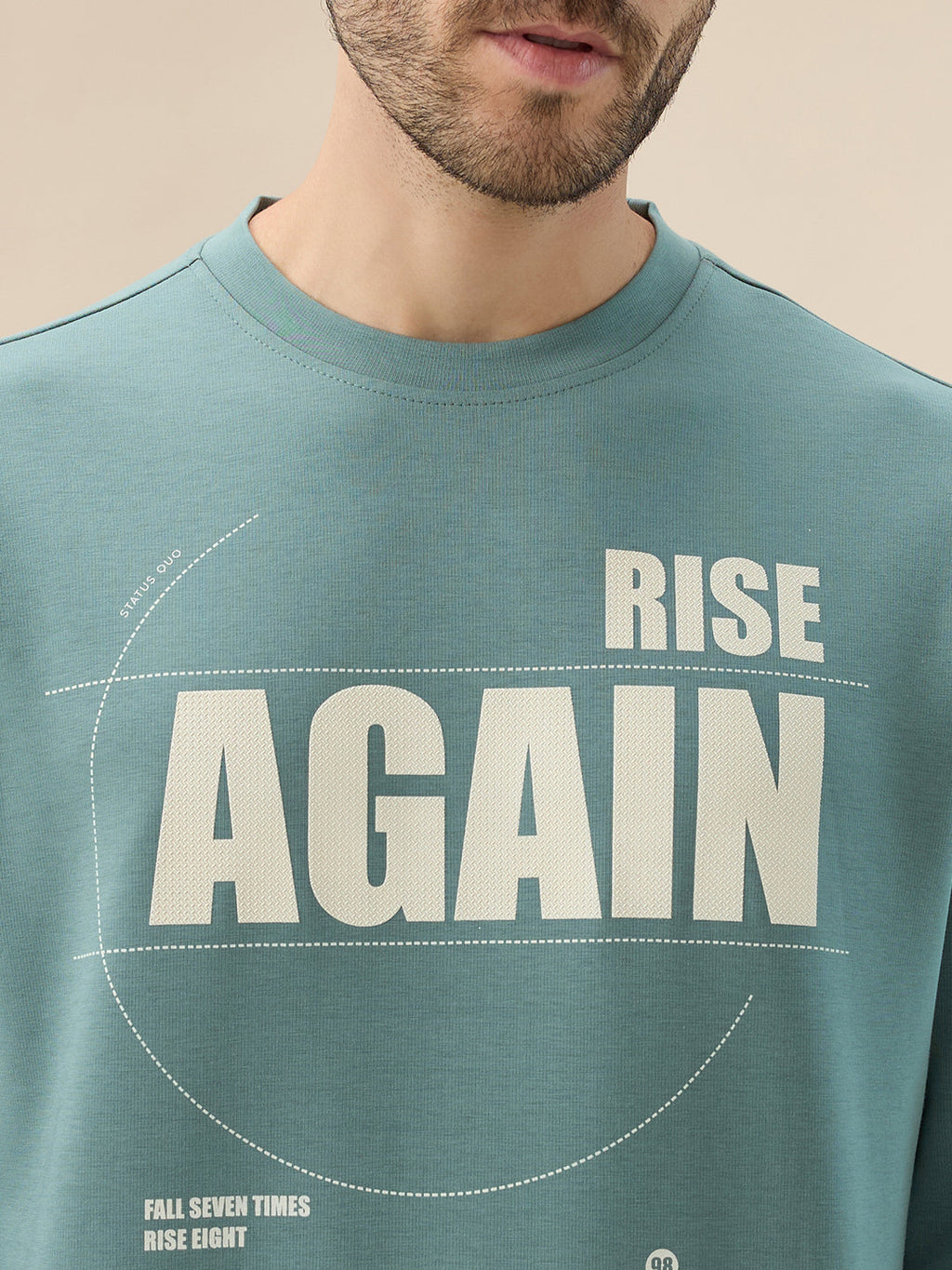 Men's Front & Back Typography Print Full Sleeves Round Neck Sweatshirt