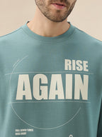 Men's Front & Back Typography Print Full Sleeves Round Neck Sweatshirt