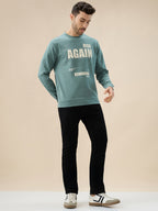 Men's Front & Back Typography Print Full Sleeves Round Neck Sweatshirt
