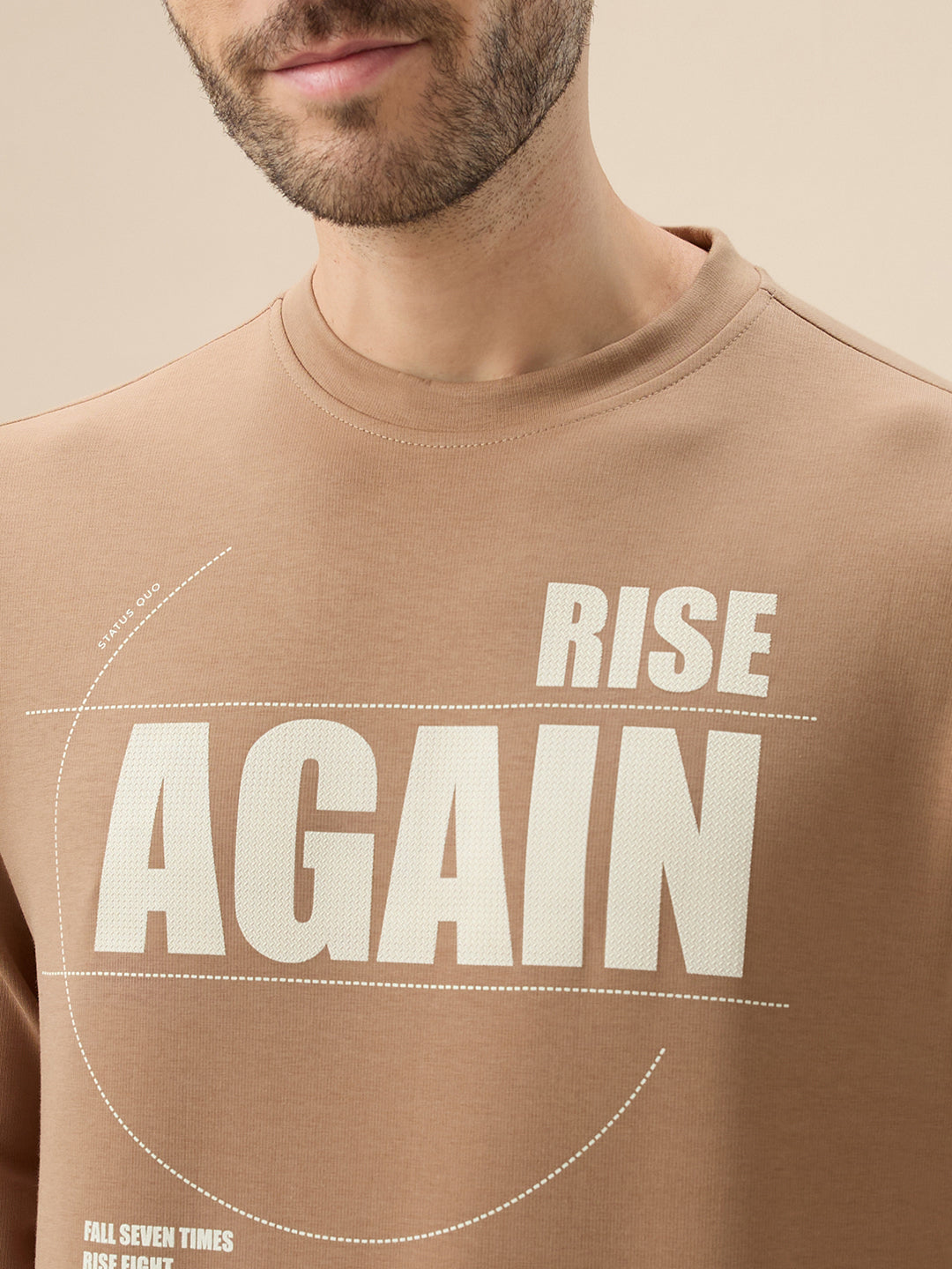 Men's Front & Back Typography Print Full Sleeves Round Neck Sweatshirt