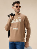 Men's Front & Back Typography Print Full Sleeves Round Neck Sweatshirt