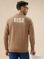 Men's Front & Back Typography Print Full Sleeves Round Neck Sweatshirt