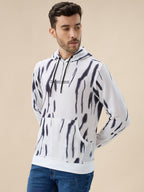 Men's Camouflage Print Full Sleeves Textured Hooded Sweatshirt
